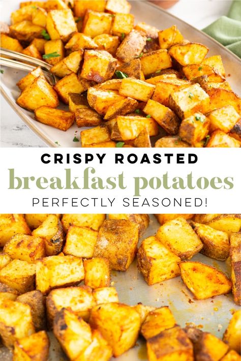 Oven Breakfast Potatoes, Healthy Breakfast Potatoes, Roasted Breakfast Potatoes, Crispy Breakfast Potatoes, Potato Breakfast Recipes, Best Baked Potato, Breakfast Sides Dishes, Breakfast Sides, Sides Dishes