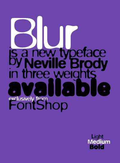 Blur Logos, Bubbly Typography, Blurred Typography Graphic Design, Light Typography, Blur Music Poster, Neville Brody Typography, Blur Filter, Neville Brody, Typeface Poster