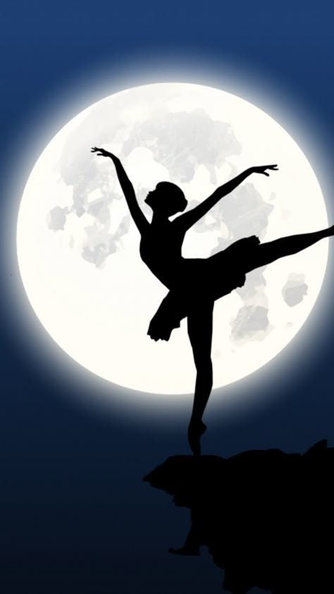 Dancing Silhouette, Full Moon, Dancing, Moon