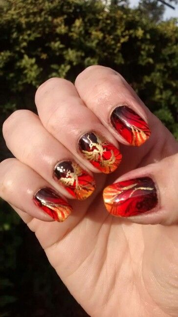 Feather Nail Art, Different Types Of Nails, Phoenix Feather, Nails Makeup, Hair Nails, Types Of Nails, Mail Art, Nails Nailart, Pretty Nails