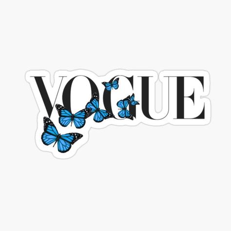 Vogue Logo, Butterflies Blue, Blue Butterflies, Blue Aesthetic, Butterflies, Vogue, Tumblr, Blue, White