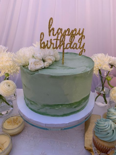 #sagegreen #sagegreencake #buttercreamcake #aesthetic #birthdaycakeideas Green Cake, Buttercream Cake, 16th Birthday, Grad Parties, Sage Green, Party Decorations, Birthday Cake, Cooking Recipes, Cake