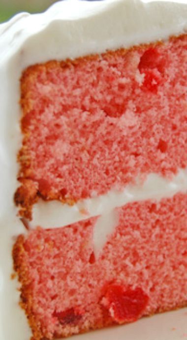 Marishino Cherry Cake, Marchino Cherry Cake Recipe, Maraschino Cherry Cake, Maraschino Cherries Recipes, Christmas Flavors, Cherry Chip Cake, Cherry Cake Recipe, Cake Cherry, Eat At Home