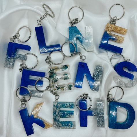 Blue Resin keychain Resin Alphabet, Blue Keychain, Diy Resin Projects, Bedroom Wall Colors, Resin Keychain, Resin Projects, Diy Resin, Resin Diy, Wall Colors