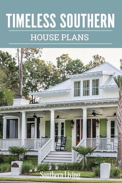 Southern Living House Plans Farmhouse, Southern Beach House, Southern Cottage House Plans, Southern Cottage Homes, Low Country Cottage, Craftsman Cottage House Plans, Low Country House Plans, Low Country House, Southern Style Homes