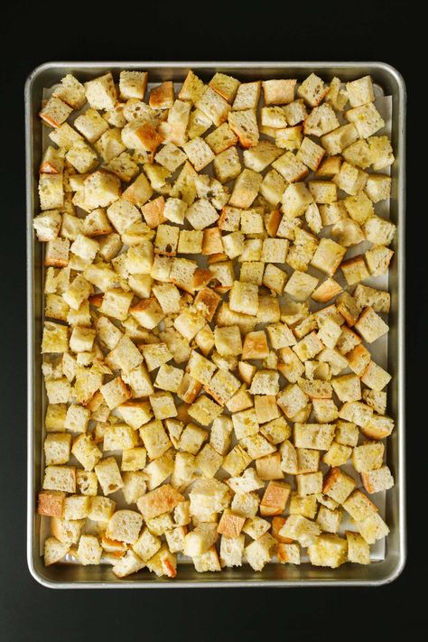 How to Cut Bread Cubes - Good Cheap Eats Bread Cubes For Stuffing, Best Bread For Stuffing, Best Homemade Ranch Dressing, Best Homemade Ranch, Make Your Own Bread, Oven Baked Bread, Garden Salad Recipe, Lemon Basil Chicken, Bread Stuffing