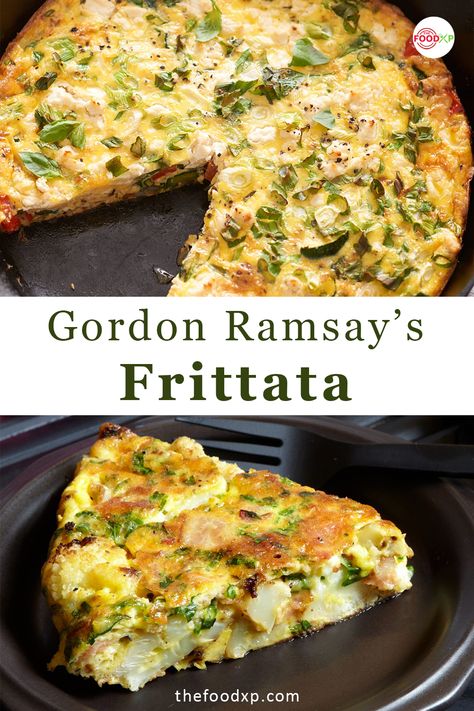 Want to make an Italian breakfast just with essential ingredients at home? Here is Gordon Ramsay's Frittata recipe for you. Just cook the bacon and vegetables and add eggs to them. THEFOODXP blog has the wholesome recipe for you to try. #gordonramsayfrittata #gordonramsayfrittatarecipe #gordonramsayrecipes #frittata #frittatarecipes Fritata Recipe, Italian Frittata, Fritatta Recipe, Gordon Ramsey Recipes, Gordon Ramsay Recipe, Quiche Recipes Easy, Frittata Recipe, Italian Breakfast, Frittata Recipes