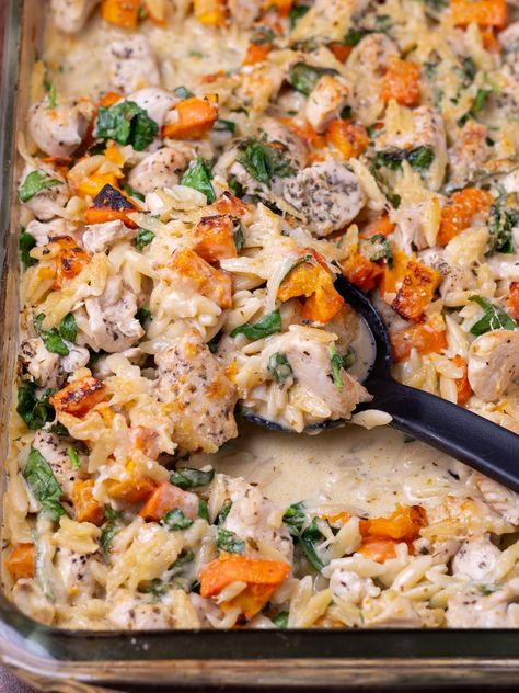 Boursin Orzo Bake with Chicken and Veggies Boursin Orzo Bake, Chicken Boursin Recipe, Boursin Orzo, Orzo Bake, Pork Side Dishes, Boursin Chicken, Boursin Recipes, Chicken With Italian Seasoning, Chicken And Veggies