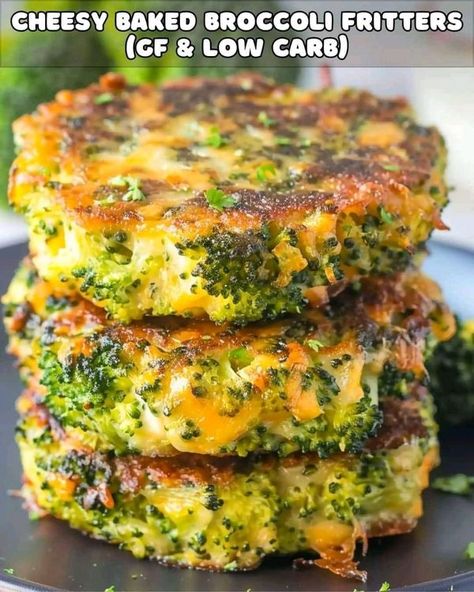 Baked Broccoli Fritters, Oven Baked Broccoli, Baked Broccoli, Broccoli Fritters, Fried Spinach, Sweet Potato Soup Recipes, Breakfast Quiche Recipes, Kidney Friendly Foods, Veggie Delight