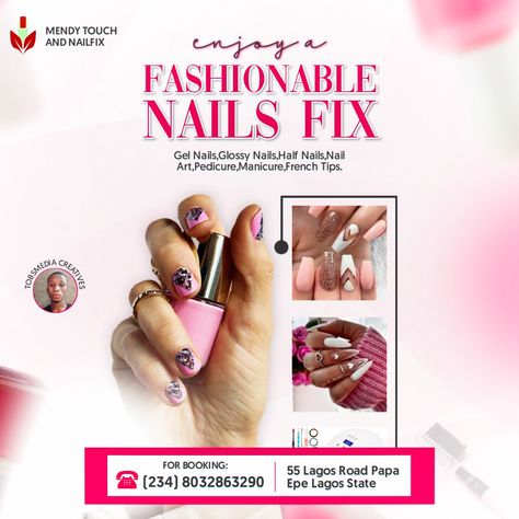 Nail Salon Flyer Design, Nails Flyer Design, Nails Graphic Design, Fashion Flyer, Event Planner Logo, Planner Logo, Free Psd Flyer, Nail Salon Design, Business Flyers