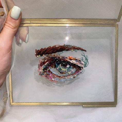 Embroidery On Tulle, Eye Study, Clothes Embroidery Diy, Tulle Embroidery, Sewing Courses, Tambour Embroidery, Contemporary Textiles, Couture Embroidery, Wooden Hoop