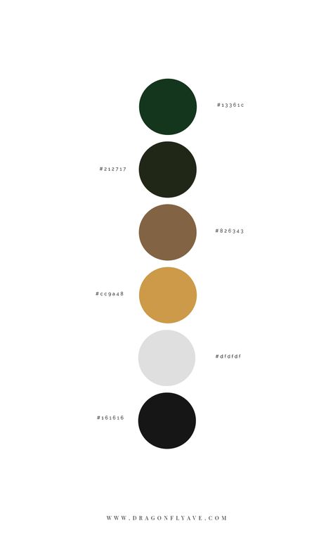 Buena Suerte Brand + Web Design - Dragonfly Ave Grey Green Pallet Colour Palettes, Brand Color Palette Green And Gold, Brand Colors With Black, Emerald Green And Gold Colour Palette, Emerald Green Moody Living Room, Black Gold Pallete Color, Black And Emerald Color Palette, Emerald And Gold Palette, Black Grey Colour Palette