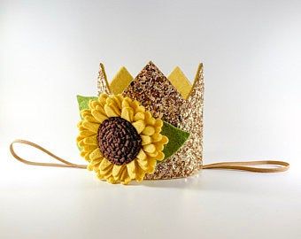 Woodland Fairy Crown, Honey Bee Birthday, First Bee Day, Yellow Flower Crown, Happy Bee Day, Sunflower Crown, Crown Accessories, Sweet As Can Bee, Sunflower Birthday