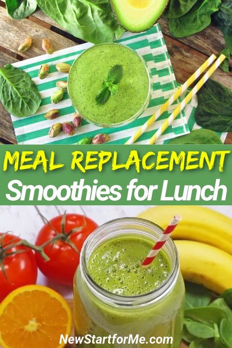 Use healthy lunch smoothies for meal replacement instead of skipping meals altogether in order to lose weight in a healthy way. Healthy Lunch Smoothies, Lunch Smoothie, Natural Detox Drinks, Healthy Breakfast Smoothies, Smoothie Diet Plans, Meal Replacement Smoothies, Healthy Detox, Lunch Recipes Healthy, Natural Detox