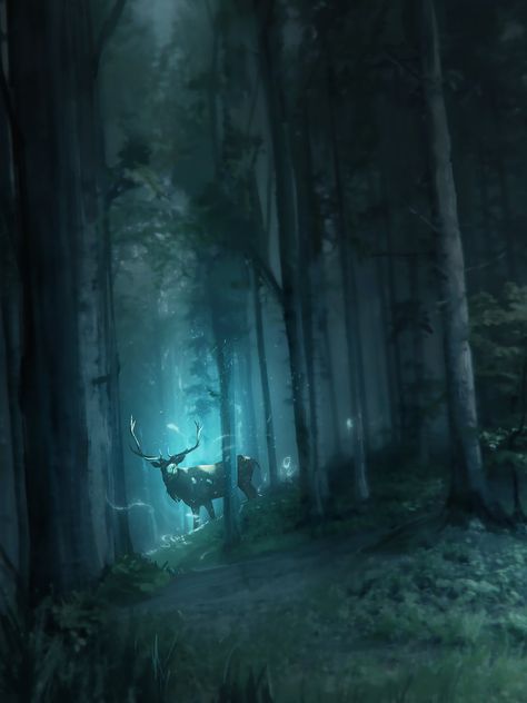 ArtStation - My Feed Fantasy Forest, Fantasy Places, Fantasy Setting, A Deer, Arte Fantasy, Fantasy Inspiration, Environment Concept Art, Miyazaki, Fantasy Artwork