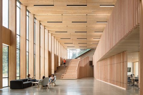 Freedom House, Cedar Cladding, Timber Architecture, Office Lobby, Wooden Architecture, Timber Buildings, Wood Architecture, Wood Building, Oregon State University