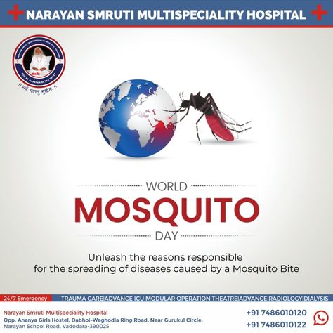 World Mosquito Day is honoured to spread awareness among people to understand the diseases spreading due to mosquito biting. It is the day that marks Malaria transmissions discovered by Sir Ronald Ross. Be responsible and adhere to all safety measures that help our surroundings be clean and mosquito free. #WorldMosquitoDay #FightAgainstMosquitoes #MosquitoAwareness #PreventMosquitoBites #StayProtected #MosquitoControl #HealthSafety #MosquitoPrevention #MosquitoFreeWorld #HealthAwareness World Mosquito Day, Prevent Mosquito Bites, Mosquito Screen, Be Clean, Mosquito Control, Mosquito Bite, Creative Ads, Radiology, Health Awareness