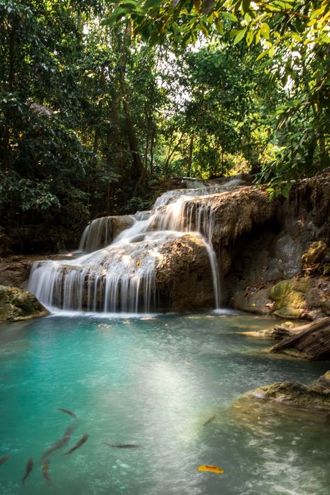 Thailand Waterfall, Erawan National Park, Waterfall Swimming, Khao Yai National Park, Doi Inthanon National Park, Nature Trip, Waterfall Photo, Parking Area, Thailand Holiday