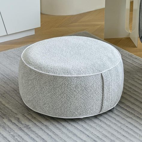 Inflatable Ottoman, Kids Room Grey, Product Storage, Round Floor Pillow, Living Room Stools, Floor Pouf, Sweet Jojo Designs, Ottoman Cover, Cube Ottoman