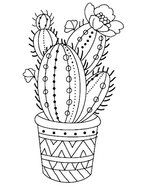 Cactus Colouring Pages, Cactus Coloring Page Free Printable, Boho Coloring Pages, Cactus Coloring Page, Plant Coloring Pages, Procreate Coloring Pages, Cactus Flower Painting, Procreate Coloring, Cactus Drawing