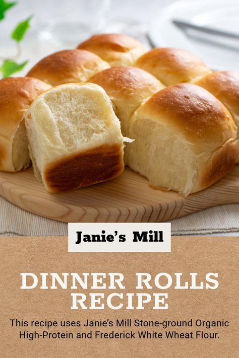 Light, fluffy and buttery dinner rolls are easier to make than you think! Made using Janie’s Mill Frederick White Wheat and High-Protein Flours, these dinner rolls can be served fresh from the oven alongside your favorite meal. Cold Weather Comfort Food Recipes, Buttery Dinner Rolls, Mill Flour, Simple Healthy Dinner Recipes, High Protein Flour, Cold Weather Comfort Food, Small Bakery, Protein Bread, Artisan Bread Recipes