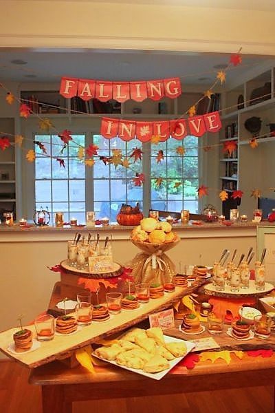 Event Ensemble - "Fall In Love"/Fall Themed Wedding Shower Fall Bridal Shower Ideas, Fall Bridal Shower Decorations, Fall In Love Bridal Shower, Giant Balloon, Wedding Shower Themes, Couple Wedding Shower, Bridal Shower Centerpieces, Wedding Themes Fall, Fall Bridal Shower