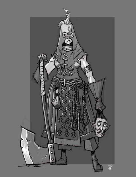 Executioner by cwalton73 Sketches Ideas, Fantasy Stuff, Game Character Design, Warhammer Fantasy, Fantasy Rpg, Fantasy Games, Character Design References, Dnd Characters, Fantasy Character Design