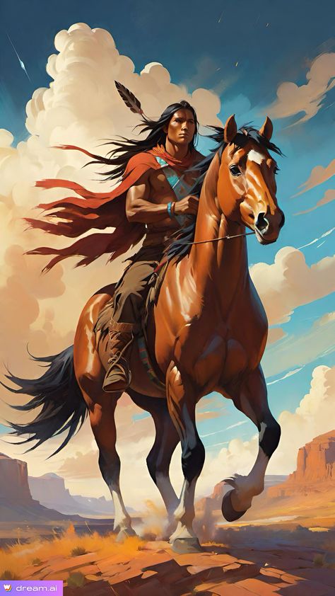 Native American Cowboy, Native American Drawing, Stencil Street Art, Native American Horses, Eagle Painting, Indian Illustration, Native American Paintings, Western Artwork, Native American Warrior