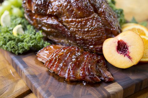 Peach Glazed Ham, Spiral Sliced Ham, Salted Carmel, Spiral Ham, Peach Preserves, Caramel Glaze, Glazed Ham, Ham Glaze, Nutrition Articles