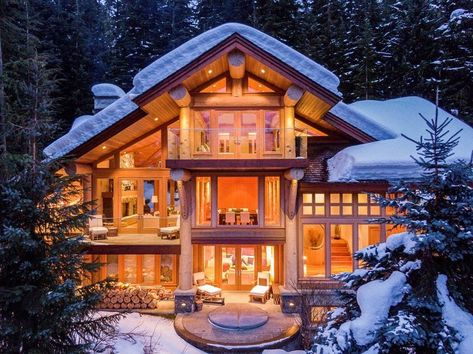 Ski Home, Indoor Jacuzzi, Mountain Architecture, Whistler Blackcomb, Whistler Canada, Modern Fire Pit, Hot Tub Deck, Canada House, Stone Facade