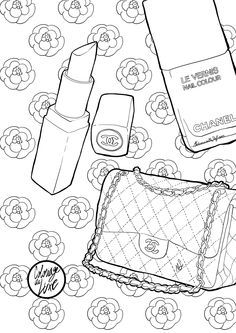 Chanel Adult Coloring Book Pages Sketch Coloring Page Makeup Coloring Pages, Fashion Coloring Book, Barbie Coloring, Barbie Coloring Pages, Adult Colouring Pages, Adult Coloring Book Pages, Coloring Pages To Print, Coloring Book Art, Cute Coloring Pages