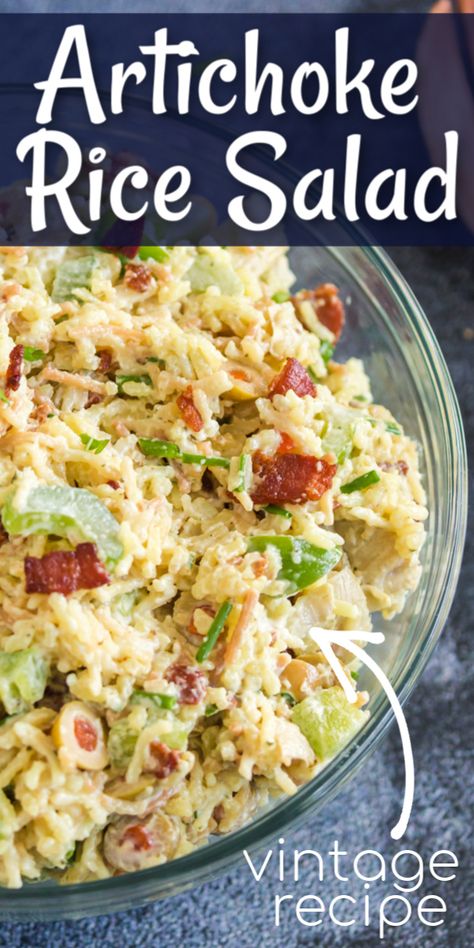 Rice A Roni Salad With Artichokes Curry, Orzo Artichoke Salad, Rice And Artichoke Hearts, Artichoke Rice Salad Rice A Roni, Cold Artichoke Salad, Rice A Roni Salad With Artichokes, Ricearoni Salad, Rice Salads Summer, Cold Rice Recipes