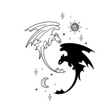 How To Train Your Dragon Tattoo Couple, Toothless And Light Fury Drawing, How To Train Your Dragon Nails, Toothless And Light Fury Tattoo, Light Fury Tattoo, How To Train Your Dragon Tattoo, Toothless Sticker, Dragon Yin Yang Tattoo, Toothless Tattoo