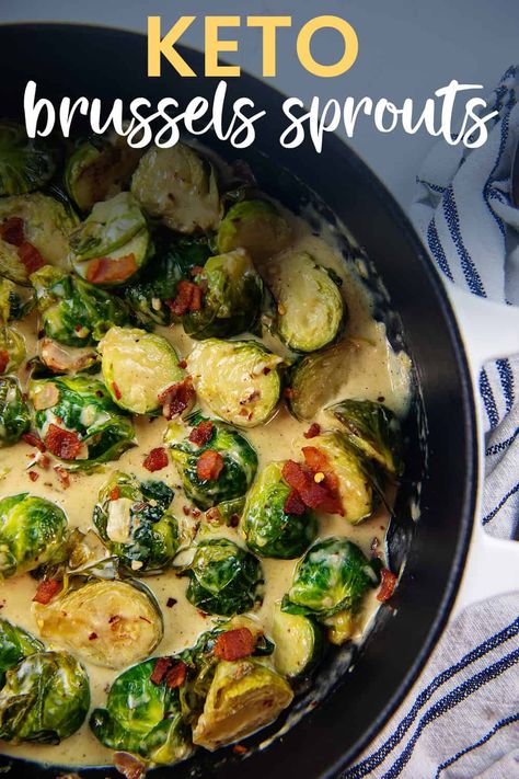 These creamy brussels sprouts are bursting with flavor after being sautéed in bacon grease and finished in a creamy Parmesan cheese sauce! Creamy Brussels Sprouts, Best Sauce Recipe, Bacon Dishes, Brussels Sprouts With Bacon, Parmesan Cheese Sauce, Clean Keto, Bacon Brussel Sprouts, Horseradish Sauce, Primal Kitchen