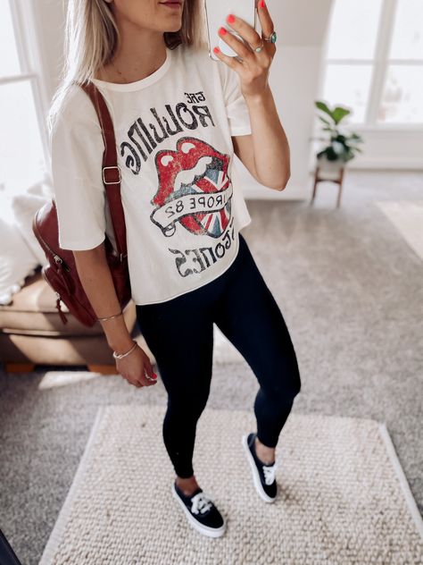 Rolling Stones Classic Tongue Tee curated on LTK Vans Backpack, Rolling Stones Shirt, Outfit Leggings, Fall Winter Looks, Moto Leggings, Target Style, Leggings Outfit, Cool Mom, Cool Backpacks