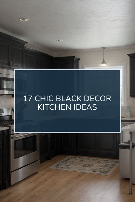 Discover chic black decor in 17 modern kitchens featuring elegant black cabinets and sleek stainless appliances. Perfect inspiration for kitchen remodels! White Cabinet Black Backsplash, Black Kitchen Faucet Ideas, Black Kitchen Accents, Black Kitchen Wall Ideas, Backsplash Black Cabinets, Black Kitchen Cabinets White Countertops, Black Decor Kitchen, Black Walls Kitchen, Black Kitchen Aesthetic