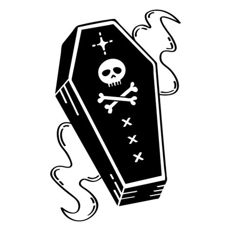 Vampire skull coffin PNG Design Ogie Bogie, Coffin Tattoo, Vampire Tattoo, Vampire Skull, All The Bright Places, The Hermit, Cricut Tips, Tattoo Flash Art, Black Ink Tattoos