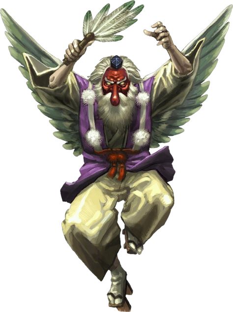 Tengu Tattoo, Mountain And Forest, Japanese Yokai, Supernatural Powers, Japanese Mountains, Japanese Monster, Randy Cunningham, Supernatural Power, Spirited Art