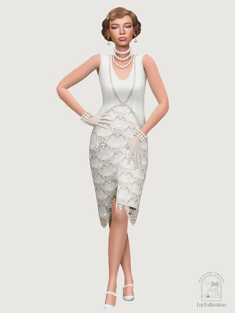 𝕓𝕝𝕠𝕠𝕞𝕠𝕦𝕤 Sims 4 Cc Flapper Dress, 20s Cc Sims 4, Sims 4 1920 Cc, Sims 4 Clothes Cc Lookbooks, Sims 4 20s Cc, Sims 4 Pearl Necklace, 1920s Sims 4 Cc, Sims 4 1920s Cc, Sims 4 Cc Old Money Clothes