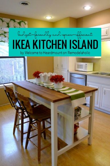 Let us help you stick to your kitchen remodel budget with a new IKEA kitchen island. It's so perfect! #Remodelaholic #kitchenideas #kitchenremodel Tornviken Kitchen Island Hack, Ikea Island Kitchen, Ikea Kitchen Island With Seating, Kitchen Remodel Budget, Easy Diy Kitchen Island, Kitchen Island Hack, Diy Island, Build Kitchen Island, Ikea Small Spaces