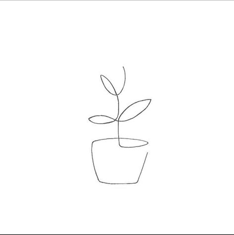 Line Art Plant Drawings, One Line Plant Tattoo, Plant Simple Drawing, Minimalist Plant Tattoo, Christian Doodle Art, Line Drawing Plants, Small Plant Tattoo, Plant Tattoo Ideas, Plant Line Art