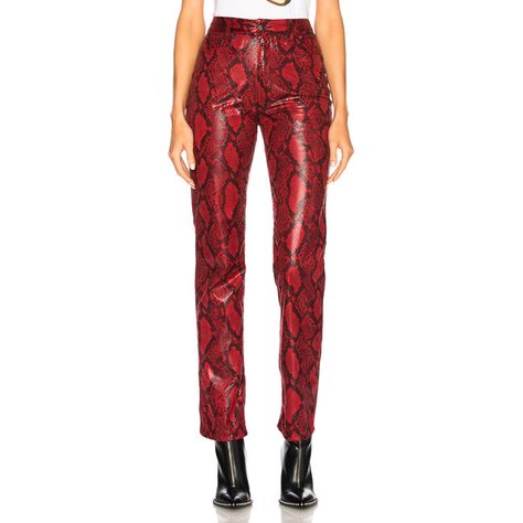 Maison Margiela Faux Snakeskin Pants (€650) ❤ liked on Polyvore featuring pants, red trousers, red pants and maison margiela Snakeskin Pants, Red Leather Pants, Snake Print Pants, Red Trousers, Red Snake, Ideal Wardrobe, Ootd Ideas, Red Pants, Nightingale