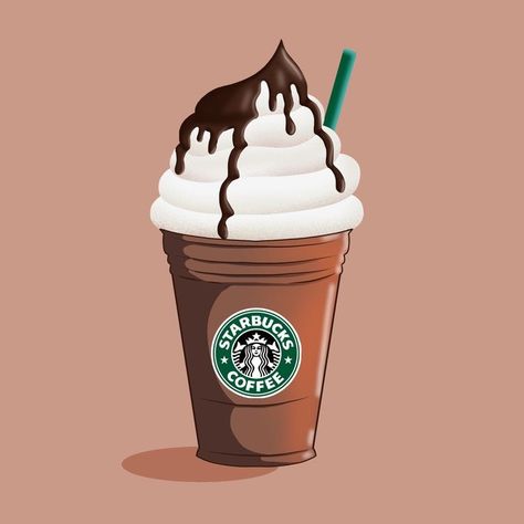 Starbucks Illustration Art, Starbucks Milkshake, Milkshake Cartoon, Starbucks Cartoon, Starbucks Emoji, Milkshake Drawing, Cute Pancakes, Starbucks Drawing, Starbucks Illustration