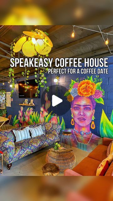 Stuff to TRY in Dallas on Instagram: "This Speakeasy Coffee Shop is the perfect spot for your next coffee date ☕️♥️ you need @cafefrida_garlandtx in @scoopnbuns ✨ Scoop N Buns is a local, Mexican-Filipino fusion ice cream shop serving all types of desserts and sweets 😍 but they just converted their event space into the cutest coffee shop called Cafe Frida that still has all the amazing Mexican & Filipino fusion 👏🏼 pictured is the strawberry matcha with a whole bunch of strawberry purée, and the Ube latte with Ube sweet foam, the honeycomb hot latte, plus my favorite the Frida with Mexican Vanilla, Oreo, and espresso. And cannot skip the Churros with caramel sauce here, it’s a must 🔥🔥 The coffee shop is the cutest spot for a coffee date, to take friends, or to study. They play fun musi Mexican Coffee Shop, Ube Latte, Strawberry Purée, Mexican Vanilla, Vanilla Oreo, Strawberry Matcha, Mexican Coffee, Cute Coffee Shop, Types Of Desserts