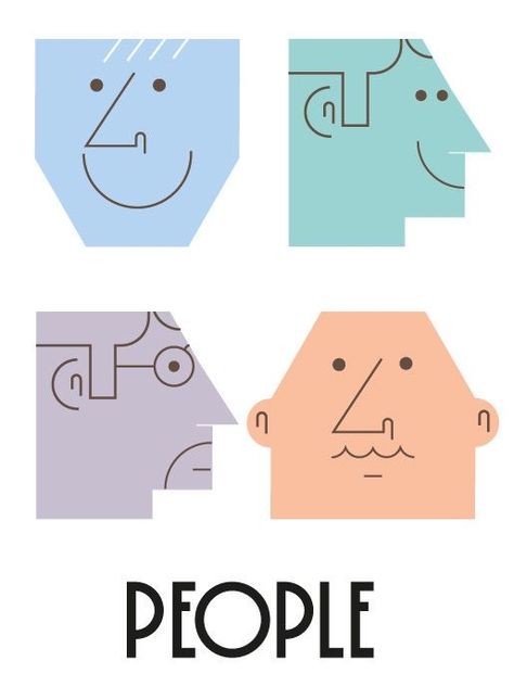 Geometric People, Personal Illustration, Interior Murals, Typographic Logo Design, Character Graphic, People Illustration, Animation Design, Line Illustration, Bullet Journal Ideas Pages