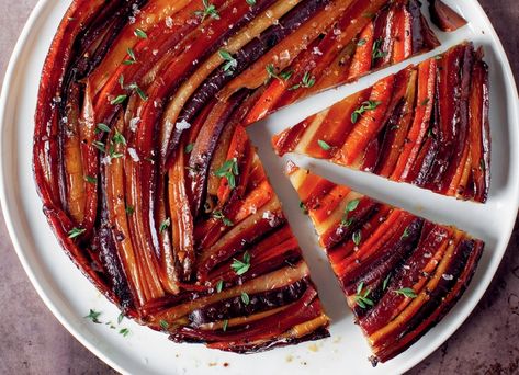 Deb Perelman's Carrot Tarte Tatin Recipe - PureWow Spring Dinner Party Recipes, Tarte Tatin Recipe, Easter Vacation, Winter Dinner Party, Mothers Day Dinner, Classic French Dishes, Here Comes Peter Cottontail, Spring Dinner, Dinner Party Menu