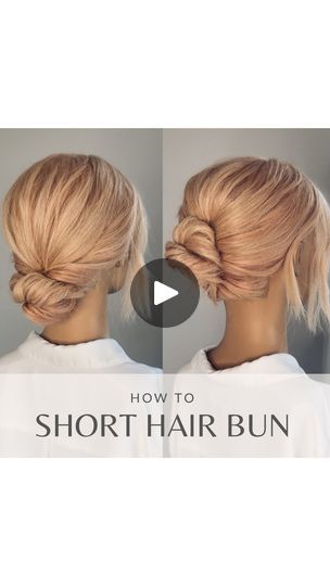 399K views · 13K reactions | ♡ short hair buns ♡
 
I love creating on shorter hair lengths! Here are two ideas of how to style a short hair bun.
 
First we have the soft low bun. Twists are our friend when creating updos on shorter lengths as they hold the shorter layers in. 
Padding is also a great help as it can make the appearance of more hair by filling out the hair we do have to work with.. Here we have our soft low bun
 
This next is a sleeker mid bun created simply by inverting a pony at the base, separating remaining hair into two before twisting and securing one piece then the other. 
With this look I like to leave those short ends out for a modern feel.
 
Which is your fave, style 1 or 2? Let me know in the poll below.

If you’re interested in learning more short hairstyling incl Style A Short Hair, Short Hair Low Bun, Soft Low Bun, Short Hair Buns, Short Hairstyling, Low Bun Hairstyles, Short Hair Bun, Short Hair Lengths, Shorter Hair