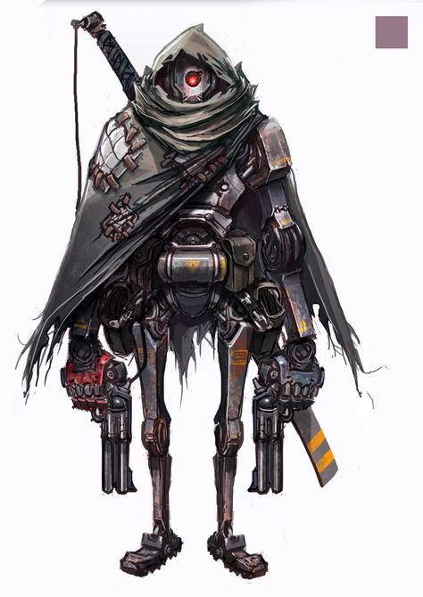 ArtStation - JunkBot #1, Marcus Luk Robots Concept Art, Steampunk Robot, Art Cyberpunk, Arte Ninja, Cool Robots, Arte Robot, Star Wars Rpg, Titanfall, Arte Cyberpunk