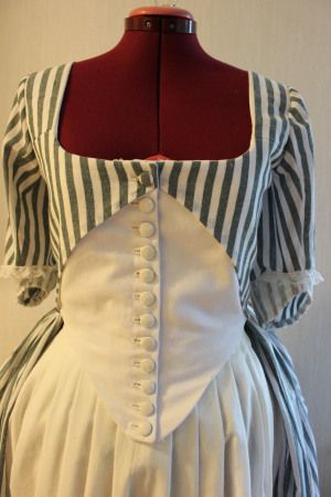 Zone Front Gown 18th Century, Roccoco Dresses, 18th Century Gown, 18th Century Dress, 18th Century Costume, 18th Century Clothing, Bodice Pattern, 18th Century Fashion, Period Outfit