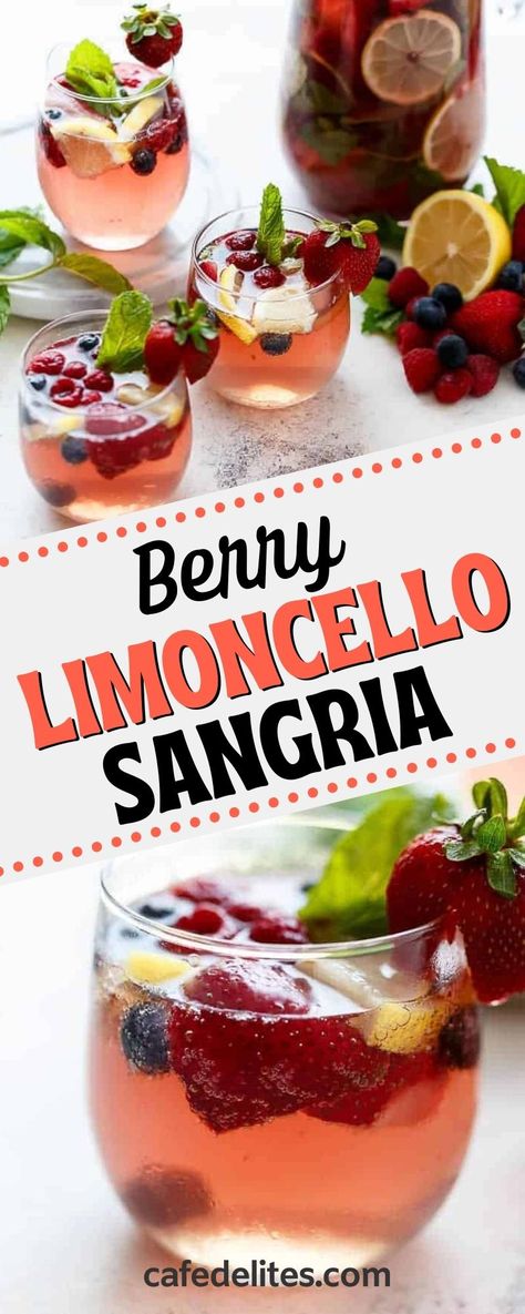 Sangria With Brandy Recipe, Berry Sangria Recipes Olive Garden, Italian Party Drinks, Italian Alcoholic Beverages, Italian Cocktails For A Crowd, Italian Sangria Recipes, Italian Drinks Alcohol Cocktails, Cherry Sangria Recipes, Limoncello Sangria Recipe